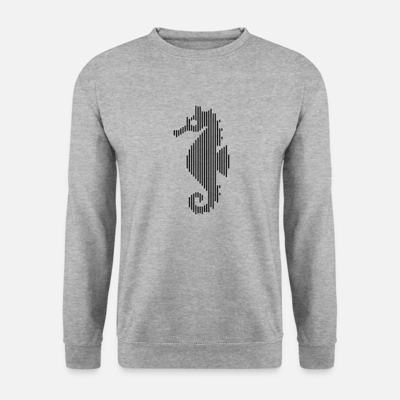 Seepferdchen Meerestiere - Unisex Pullover - Weißgrau meliert