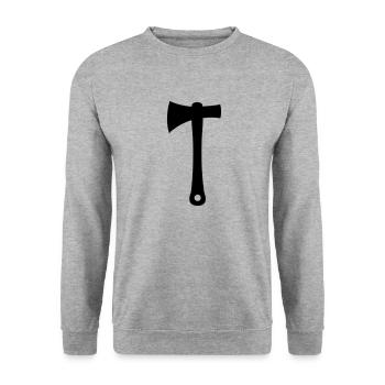 axe - Unisex Sweatshirt - salt & pepper - Front - Alina (178cm) & Michal (187cm)