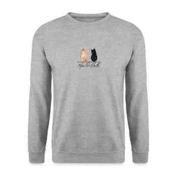 Pepe & Bollo Merch - Unisex Pullover - Weißgrau meliert - Vorne - Alina (178cm) & Michal (187cm)