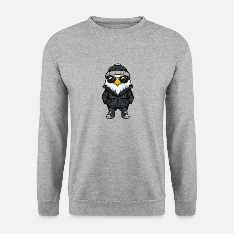 Adler Cool Comic - Unisex Pullover - Weißgrau meliert