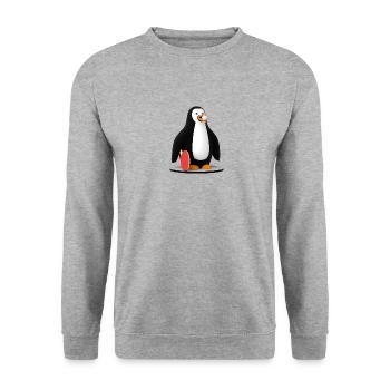 Tischtennis Pingpong Pinguin - Unisex Sweatshirt - salt & pepper - Front - Alina (178cm) & Michal (187cm)