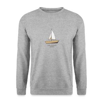 Let the wind guide you to new horizons. - Unisex Sweatshirt - salt & pepper - Front - Alina (178cm) & Michal (187cm)