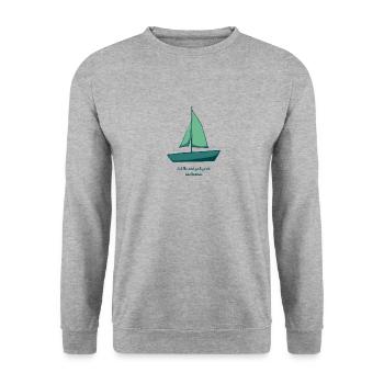 Let the wind guide you to new horizons. - Unisex Sweatshirt - salt & pepper - Front - Alina (178cm) & Michal (187cm)