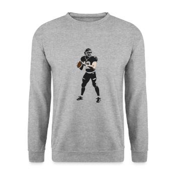 American Football - Sports Sticker - Unisex Pullover - Weißgrau meliert - Vorne - Alina (178cm) & Michal (187cm)