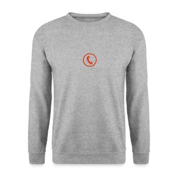 telefonhöhrer - Unisex Pullover - Weißgrau meliert - Vorne - Alina (178cm) & Michal (187cm)