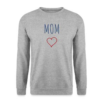 Mama Herz - Unisex Pullover - Weißgrau meliert - Vorne - Alina (178cm) & Michal (187cm)