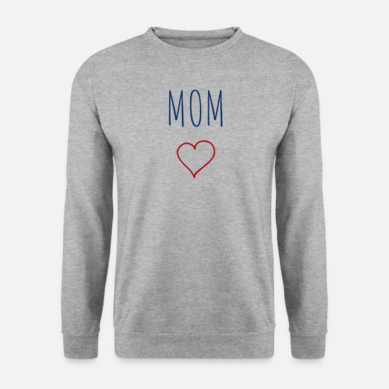 Mama Herz - Unisex Pullover - Weißgrau meliert