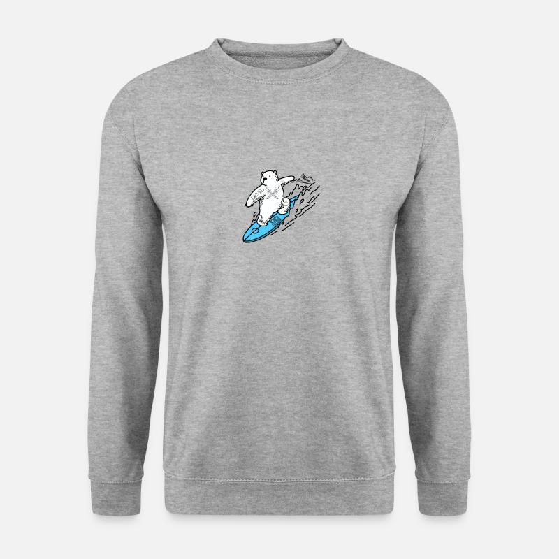 Surfbär - Unisex Pullover - Weißgrau meliert