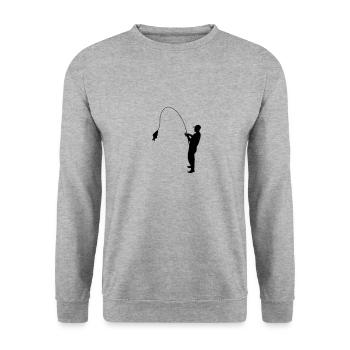 angler - Unisex Sweatshirt - salt & pepper - Front - Alina (178cm) & Michal (187cm)