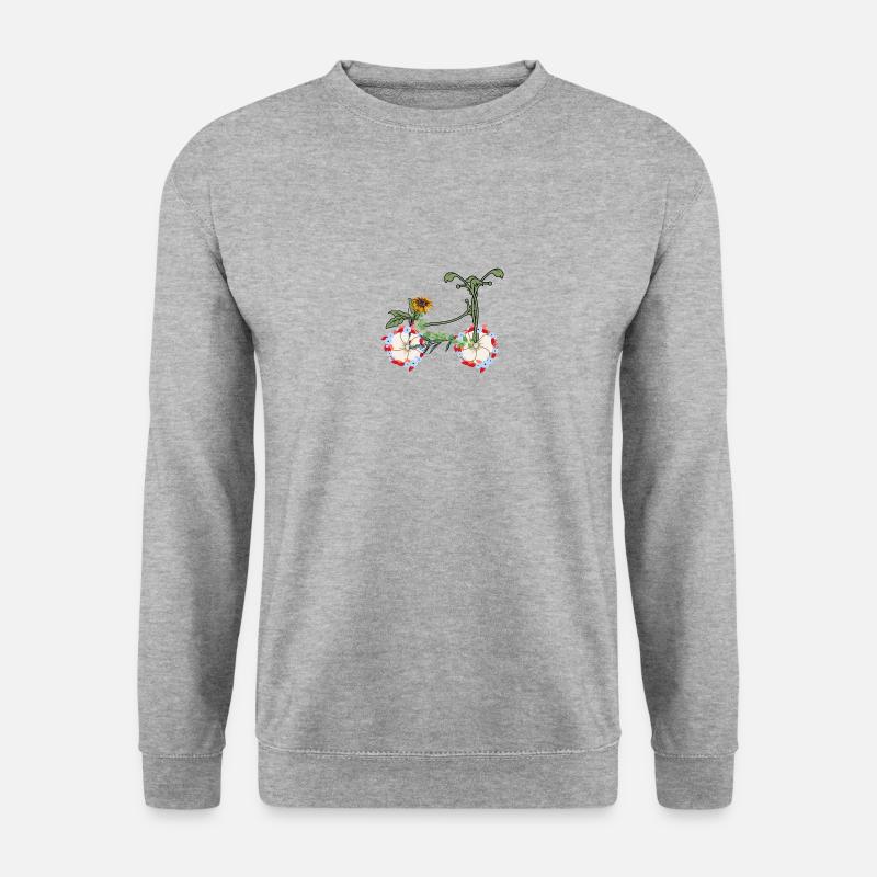 Umweltfreundliches Blumenfahrrad - Unisex Pullover - Weißgrau meliert