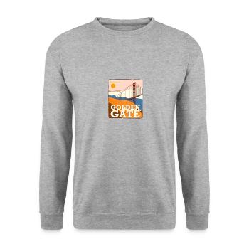 Golden Gate Bridge - Unisex Pullover - Weißgrau meliert - Vorne - Alina (178cm) & Michal (187cm)