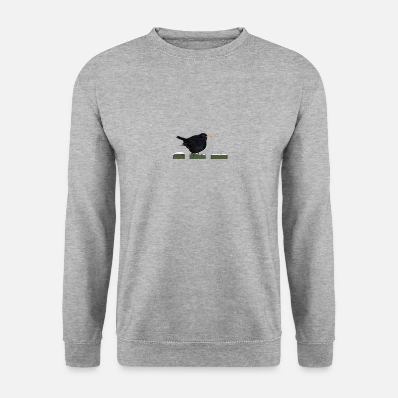 Amsel - Unisex Pullover - Weißgrau meliert