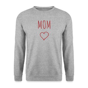 MOM heart - Unisex Sweatshirt - salt & pepper - Front - Alina (178cm) & Michal (187cm)