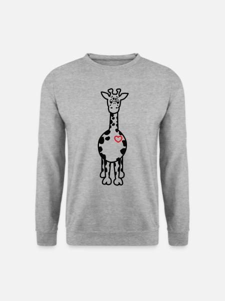 Giraffe mit Herz gewaltfreie Kommunikation - Unisex Pullover - Weißgrau meliert
