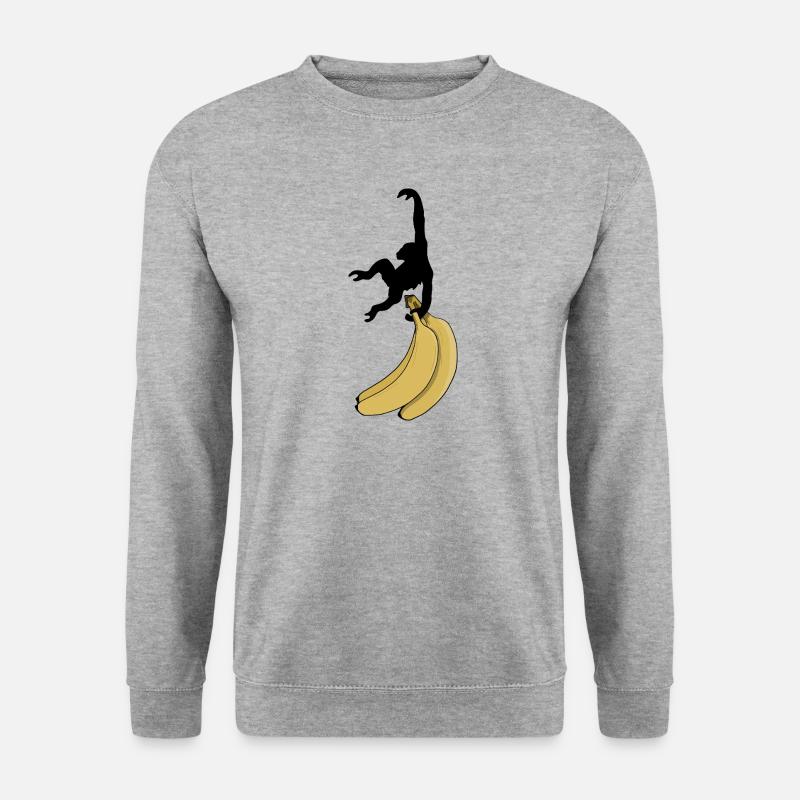 Affe will Banane - Unisex Pullover - Weißgrau meliert
