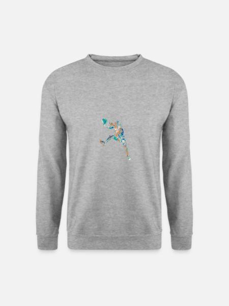 Basketball - Unisex Pullover - Weißgrau meliert