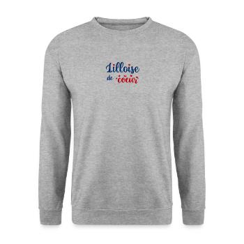 Lilloise de coeur - Sweat-shirt Unisexe - gris chiné - Devant - Alina (178cm) & Michal (187cm)