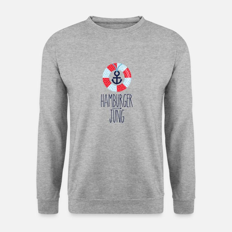 Hamburger Jung - Unisex Pullover - Weißgrau meliert