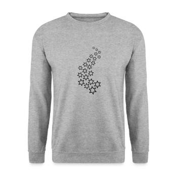 Stars - Christmas - Unisex Pullover - Weißgrau meliert - Vorne - Alina (178cm) & Michal (187cm)
