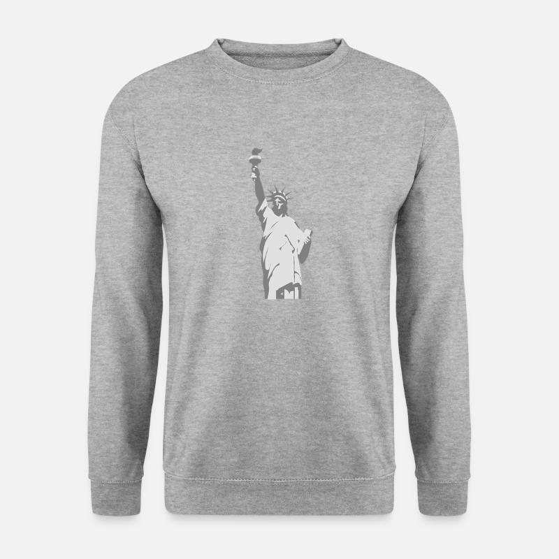 Freiheitsstatue - Unisex Pullover - Weißgrau meliert