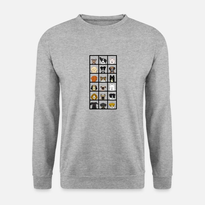 18_hundekoepfe - Unisex Pullover - Weißgrau meliert