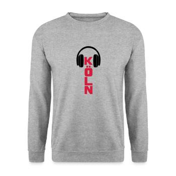 Köln City DJ Music Dubstep Shirt - Unisex Pullover - Weißgrau meliert - Vorne - Alina (178cm) & Michal (187cm)