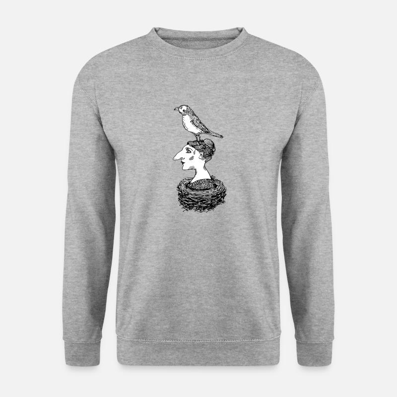 Im Nest - Unisex Pullover - Weißgrau meliert