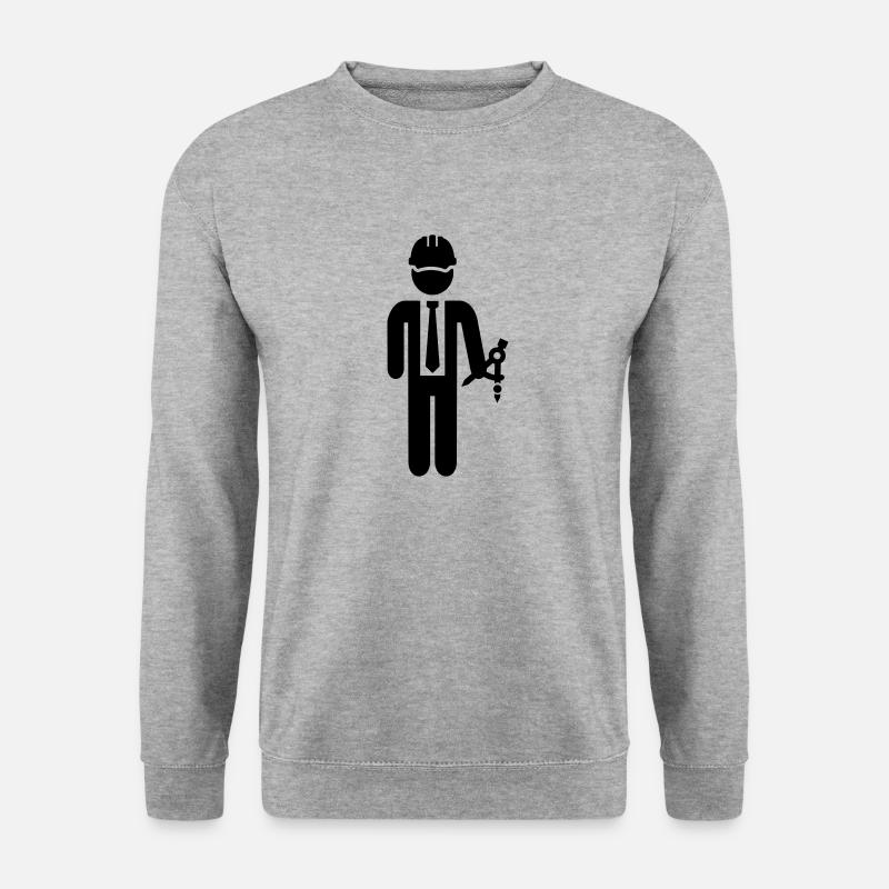Ingenieur - Unisex Pullover - Weißgrau meliert