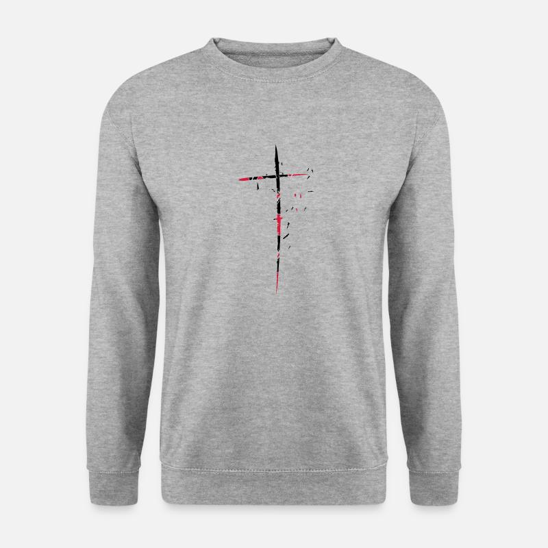 traverser fragmentées déchiqueté petite conception - Sweat-shirt Unisexe - gris chiné