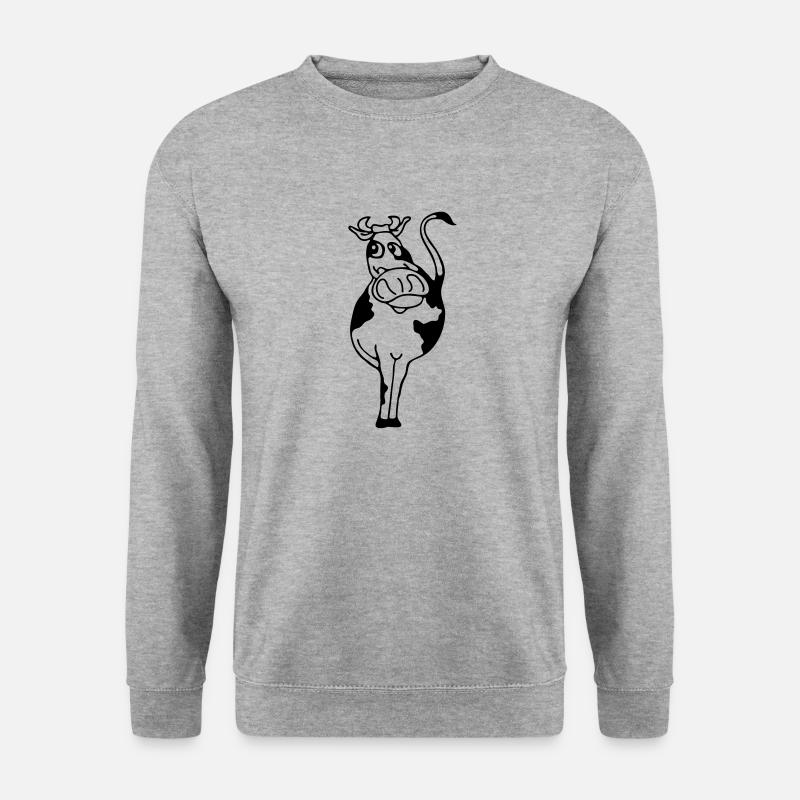 Stier 2 - Unisex Pullover - Weißgrau meliert