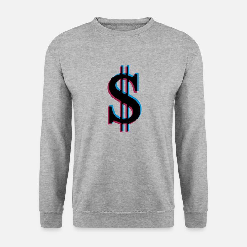3D Effeckt Dollar - Unisex Pullover - Weißgrau meliert