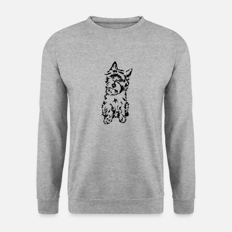 Cairn Terrier - Unisex Pullover - Weißgrau meliert