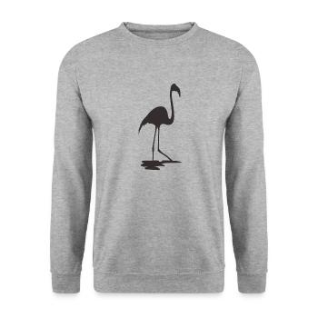 Flamant rose - Sweat-shirt Unisexe - gris chiné - Devant - Alina (178cm) & Michal (187cm)