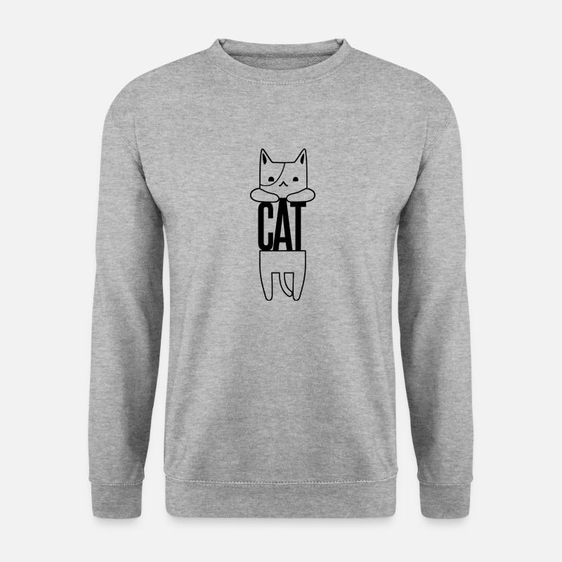 Katze - Unisex Pullover - Weißgrau meliert