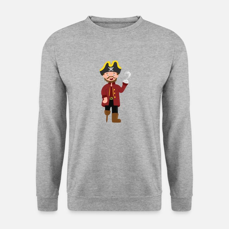 Pirat - Unisex Pullover - Weißgrau meliert