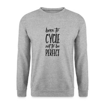 Geboren zum Fahrradfahren Radler Fahrrad Geschenk - Unisex Pullover - Weißgrau meliert - Vorne - Alina (178cm) & Michal (187cm)