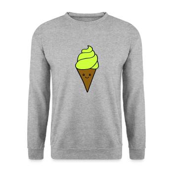 Icecream Smile - Unisex Sweatshirt - salt & pepper - Front - Alina (178cm) & Michal (187cm)