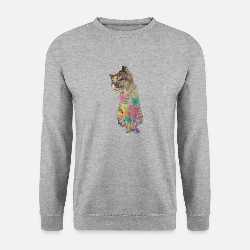 Catspiration - Unisex Pullover - Weißgrau meliert