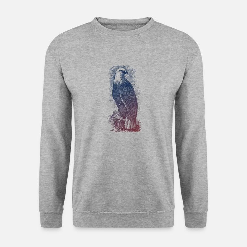 Adler - Unisex Pullover - Weißgrau meliert