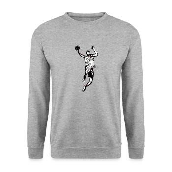Ballsport - Unisex Pullover - Weißgrau meliert - Vorne - Alina (178cm) & Michal (187cm)