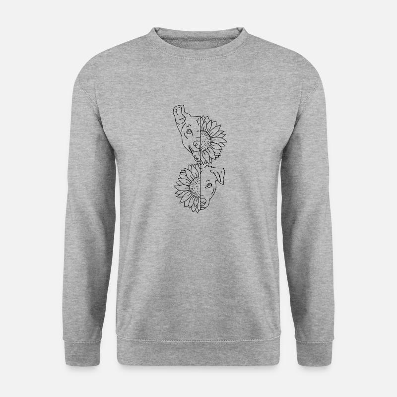 Hund - Unisex Pullover - Weißgrau meliert