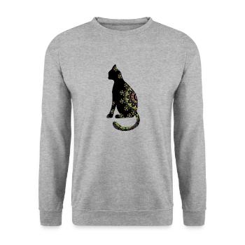 Cat - Unisex Sweatshirt - salt & pepper - Front - Alina (178cm) & Michal (187cm)