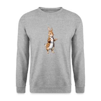 Cute Bunny Brown 2 - Unisex Sweatshirt - salt & pepper - Front - Alina (178cm) & Michal (187cm)