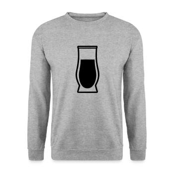 Simple Drinking Glass - Unisex Sweatshirt - salt & pepper - Front - Alina (178cm) & Michal (187cm)
