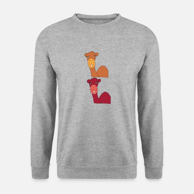 kamel doppelt - Unisex Pullover - Weißgrau meliert