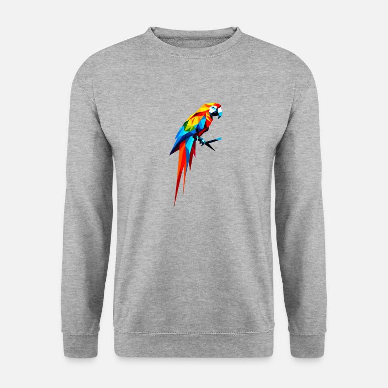 Geometrischer Ara - Unisex Pullover - Weißgrau meliert