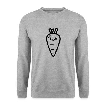 Karotte - Unisex Pullover - Weißgrau meliert - Vorne - Alina (178cm) & Michal (187cm)