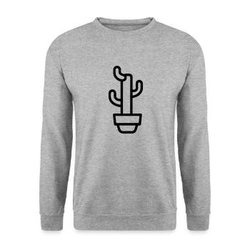 Kaktus - Unisex Pullover - Weißgrau meliert - Vorne - Alina (178cm) & Michal (187cm)