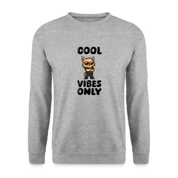 dog cool - Unisex Pullover - Weißgrau meliert - Vorne - Alina (178cm) & Michal (187cm)