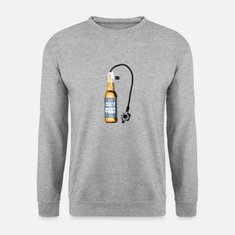 Beertrox, Taucherflasche - Unisex Pullover - Weißgrau meliert